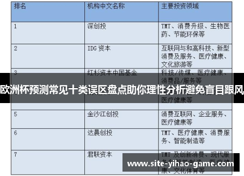 欧洲杯预测常见十类误区盘点助你理性分析避免盲目跟风